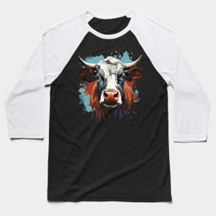 Patriotic Cow Baseball T-Shirt